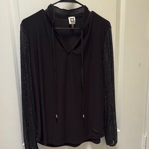 Anne Klein Black Sweatshirt Hoodie